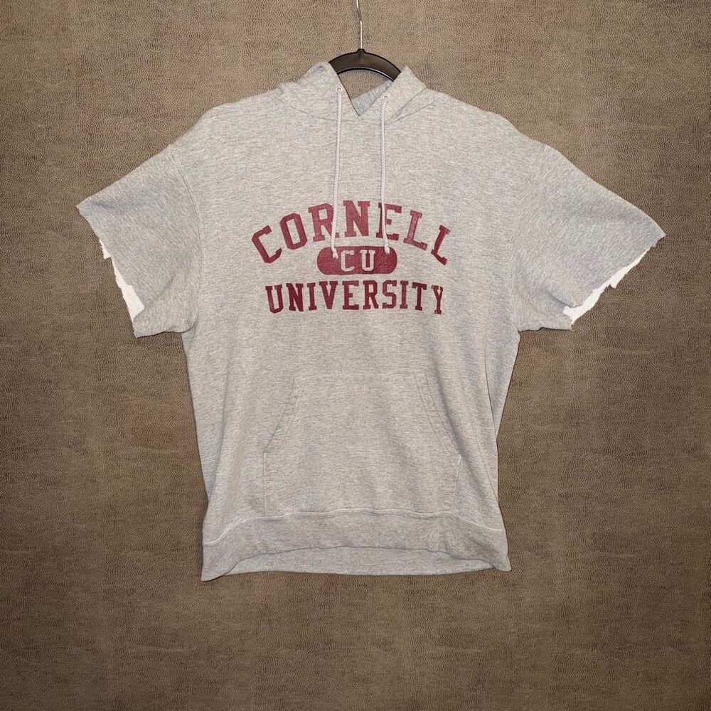 Cornell University Gray Champion short sleeve hoodie